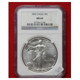 2002 American Eagle NGC MS69 1 Ounce Silver