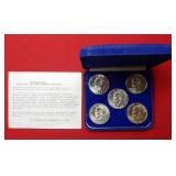 1971 S-1976 S Eisenhower Silver Dollars 5PC Set