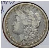 1892 CC Morgan Silver Dollar