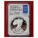 2021 W American Eagle NGC  PF70 1 Ounce Silver