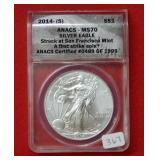 2014 (S) American Eagle ANACS MS70 1 Ounce Silver