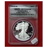 2015 W American Eagle ANACS PR70 DCAM 1oz Silver