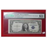 1935 D $1 Silver Certificate Star Note PMG 63 EPQ