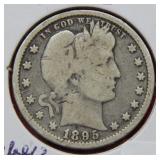 1895 Barber Silver Quarter