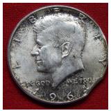 1964 Kennedy Silver Half $ Double Clip Planchet