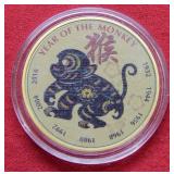 Chinese Year of the Monkey 24K Layered Silver