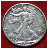 1929 S Walking Liberty Silver Half Dollar