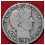 1914 Barber Silver Half Dollar