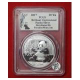 2017 Chinese Panda PCGS BU 30g Silver