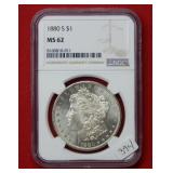 1880 S Morgan Silver Dollar NGC MS62