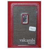 Valcambi 1 Gram Platinum Bar