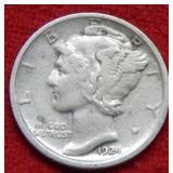 1924 D Mercury Silver Dime