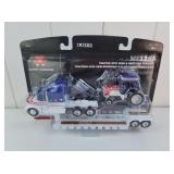 1/64 Ertl Tractor with semi & drop bed trailer