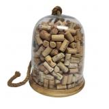 Wine Cork Collection in Glass Jar Display with Rop