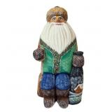 Handmade Russian Ded Moroz Wooden Figurine by Sele