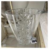 Clear Glass Vase with Leaf Design