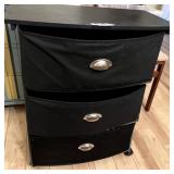 Black 3 Drawer Fabric Organizer with Lid