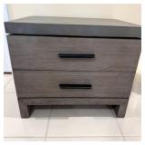 Grey and Black Nightstand with Hardwood Finish