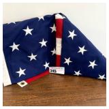 Folded American Flag with White Stars