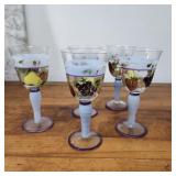 Vintage Hand-Painted Wine Glasses