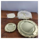 Decorative Gold-Plated Charger Plates Set