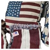 American Flag Design Quilted Throw Blanket and Pi