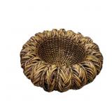 Handcrafted Woven Basket with Circular Pattern