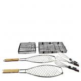 Stainless Steel and Black Metal Wire Fish Grillin