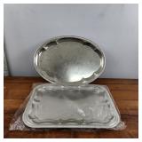 Elegant Silver Tray with Ornate Design