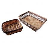 Set of Two Woven Wicker Storage Baskets