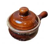 Handcrafted Brown Ceramic Pot with Lid