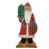 Vintage 1880 Wooden Santa Claus Figurine with Bea