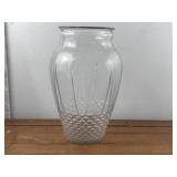 Clear Glass Vase with Diamond Pattern