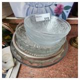 Lot of Glass and Crystal Serving Bowls