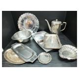 STAINLESS & SILVER PLATE DISHES & MORE