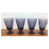 (4) PURPLE DEPRESSION GLASS GOBLETS