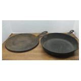 CAST IRON FRYING PAN AND GRIDDLE