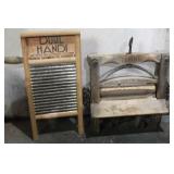 VINTAGE WASHBOARD AND WRINGER