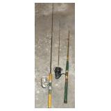 FISHING RODS, ONE WITH SHAKESPEARE SPIN-WONEREEL