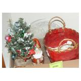 CHRISTMAS PLATTER, BASKET, TREE, SANTA