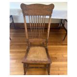 VINTAGE 40 INCH WOODEN ROCKING CHAIR