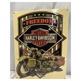 AWESOME EMBOSSED HARLEY DAVIDSON METAL SIGN.