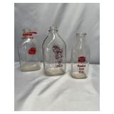 VINTAGE GLASS MILK BOTTLES