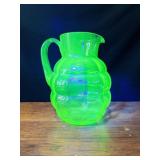 Federal Glass Green (uranium)  Optic Pitcher