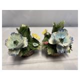 VINTAGE CAMPODIMONTE CANDLE HOLDERS.  THERE IS A