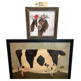 LARGE MILK COW PRINT BY WARREN KIMBLE, 2 SMALLER GOAT PRINTS