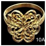 10K YELLOW GOLD RING SIZE 7-3/4 - 2.1 GRAMS