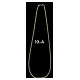 UNMARKED 14K GOLD CHAIN, APPROX 18", 10 GRAMS