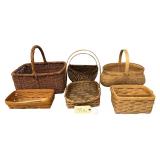 LONGABERGER BREAD BASKET AND 5 OTHER ASSORTED BASKETS