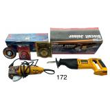 DEWALT RECIPROCATING SAW (NO BATTERY OR CHARGER), DEWALT 4-1/2” ANGLE GRINDER, BOSCH 4-1/2” ANGLE GRINDER, CHICAGO ELECTRIC TOOLS BISCUIT JOINER